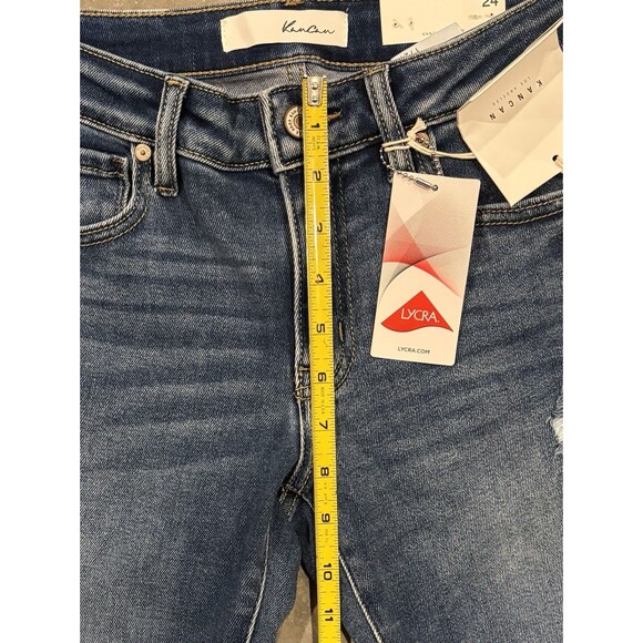 NWT KanCan Jeans Womens Size 24 Mid Rise Super Skinny Stretch Distressed - Picture 4 of 8